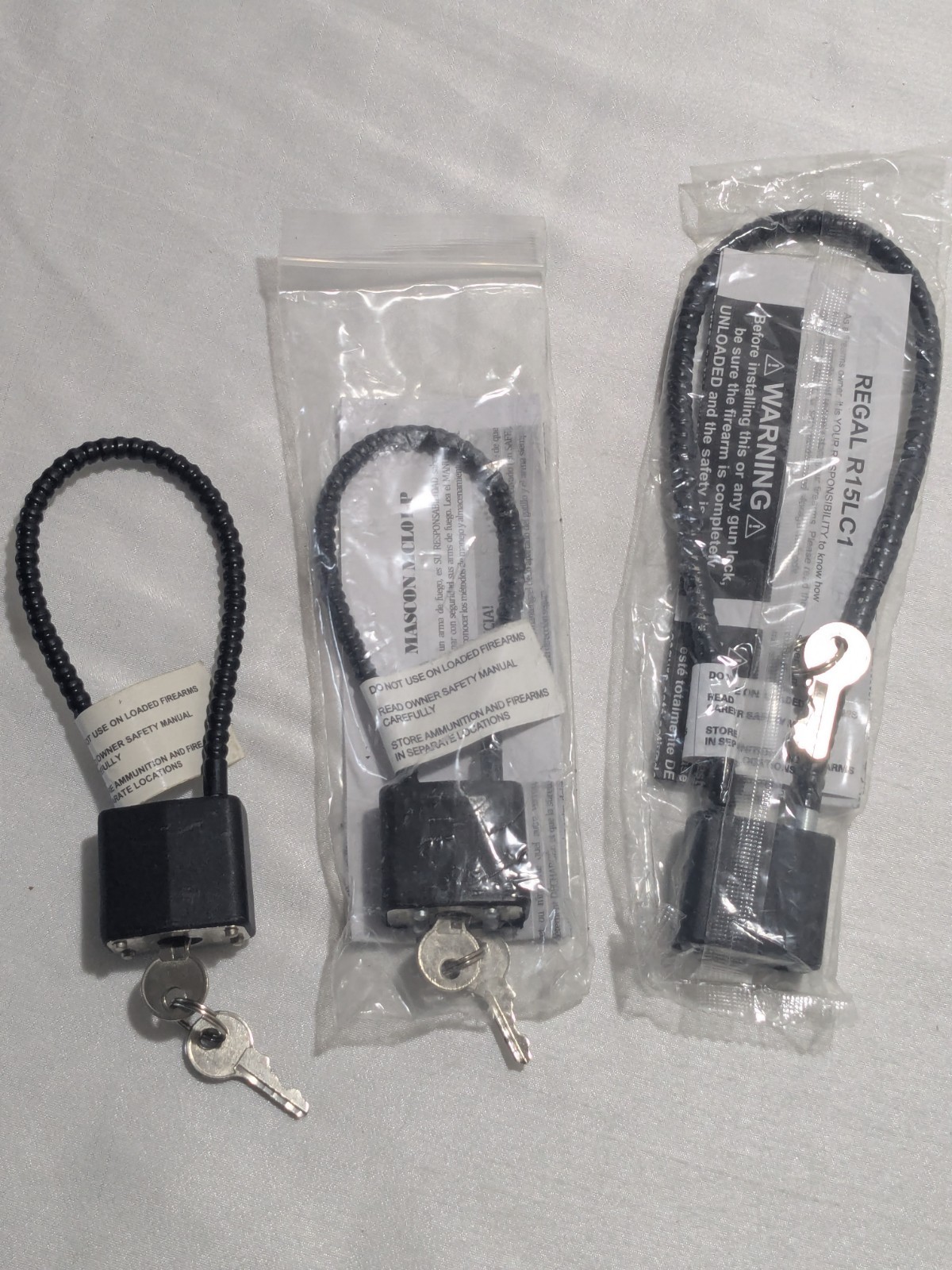 Gun Safety Cable Lock Set Of 3 Black