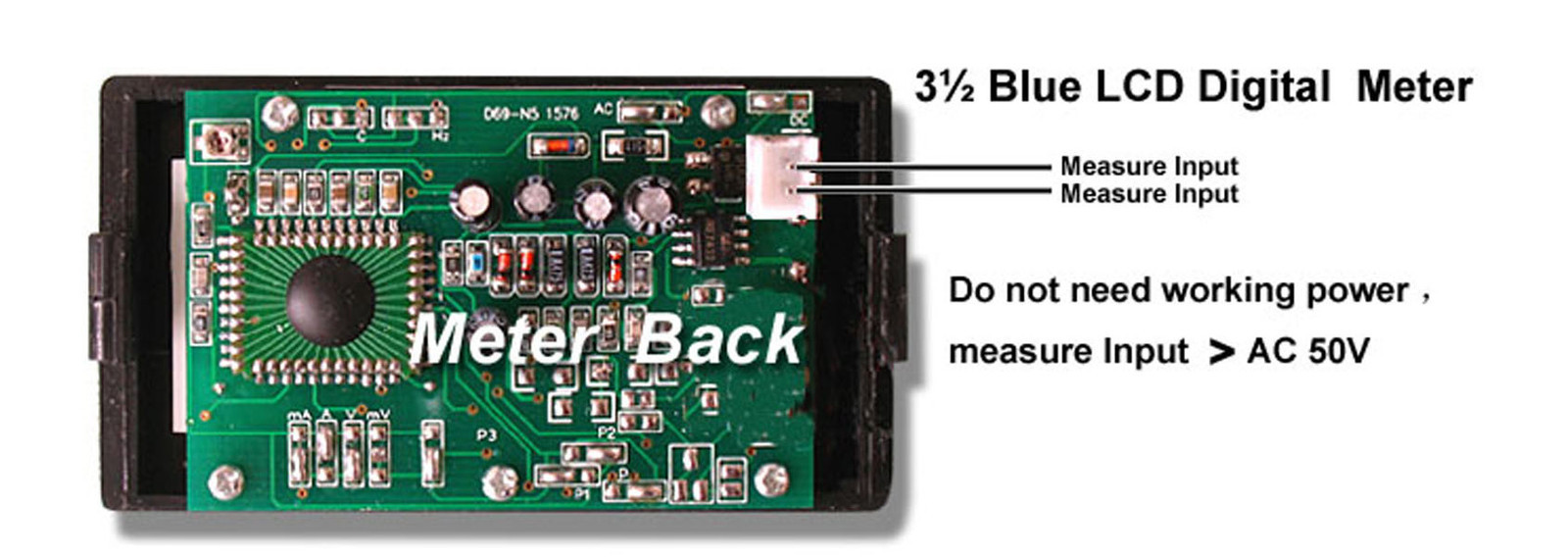 LCD Volt Meter AC 80-500V For 110V AC Power Doesn't Require A Power