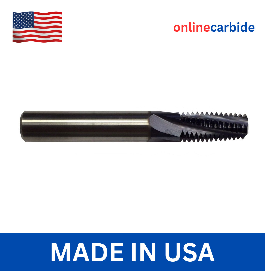 1/8-27 NPT Solid Carbide Thread Mill - TiAlN Coated - Full Form USA Made