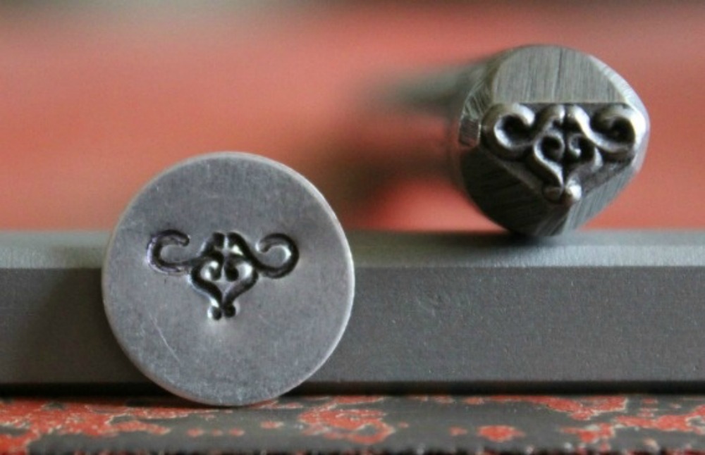 SUPPLY GUY 7mm Heart Swirl Metal Punch Design Stamp SGDK-8, Made in the USA