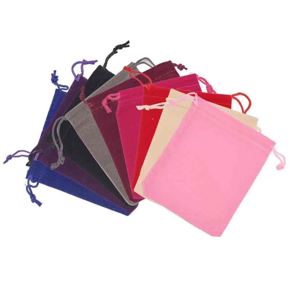 1set Velvet Pouches Gift Bags Rectangle Mixed color 12x10cm 4pcs/color 40pcs/set