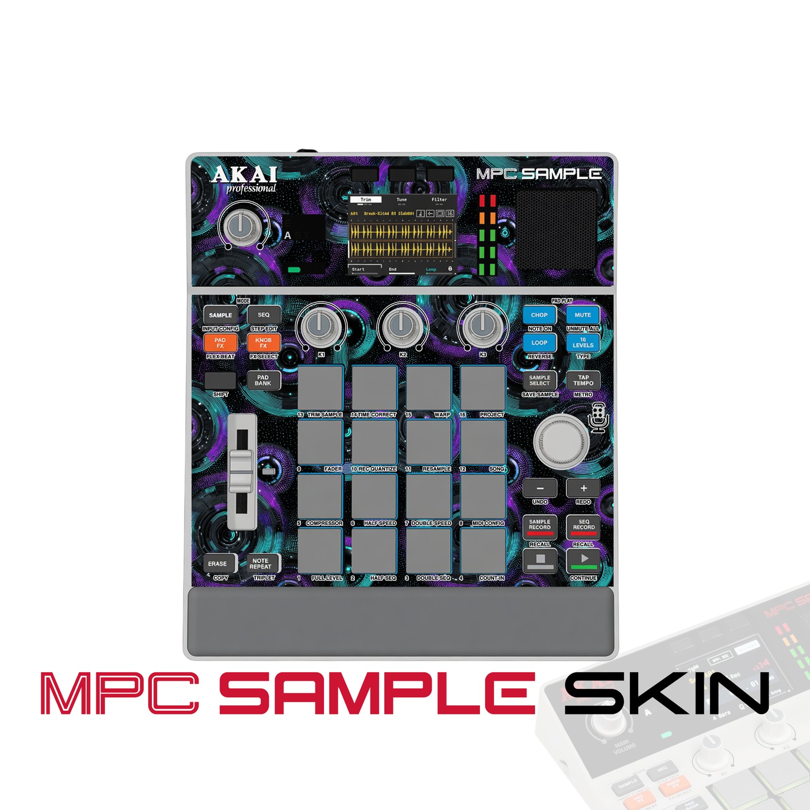 Akai MPC Sample Skin / Teal Glitch