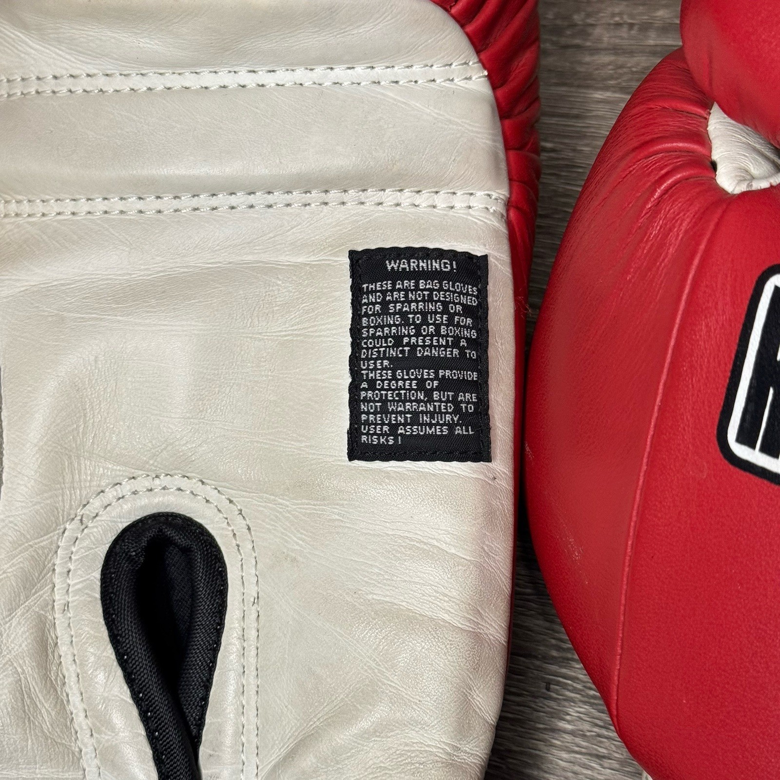Ringside Super Bag Glove Medium Red White Hook And Loop Boxing Training