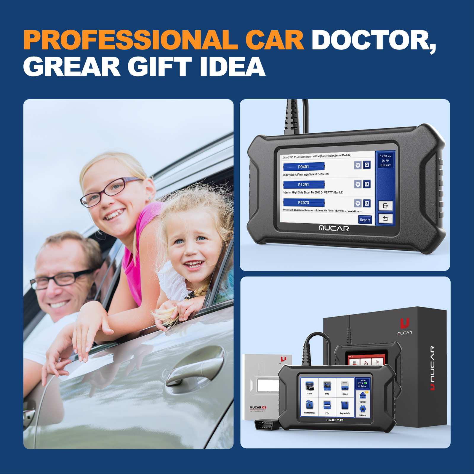 MUCAR CS4 Diagnostic Scanner Tool OBD2 Code Reader Engine SRS ABS Oil EPB SAS US