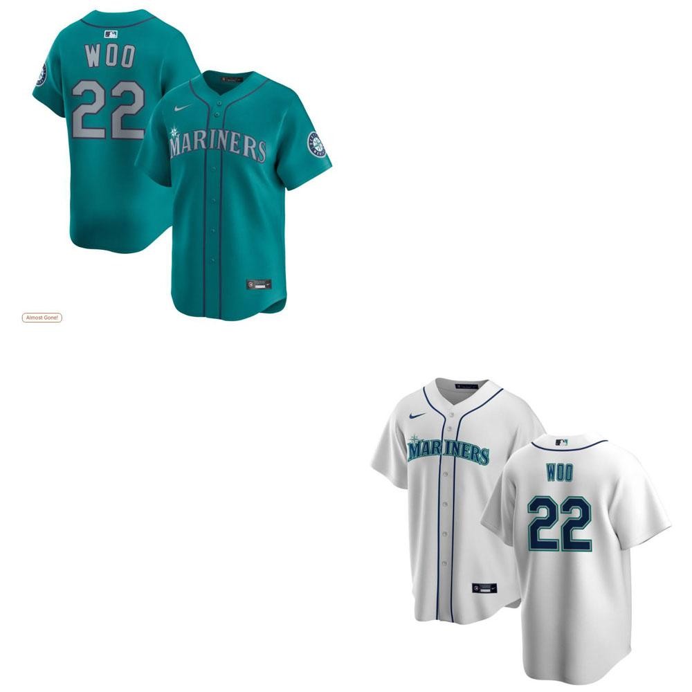 Bryan Woo Mariners Men stitched Jersey