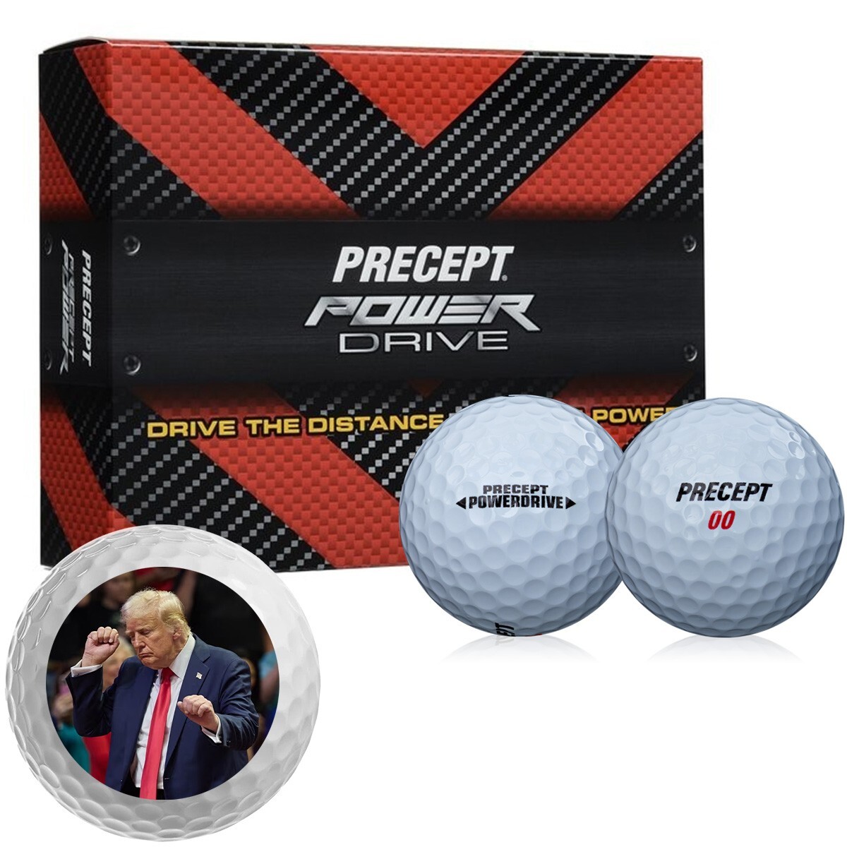 New Precept Power Drive Trump - Victory Dance Golf Balls