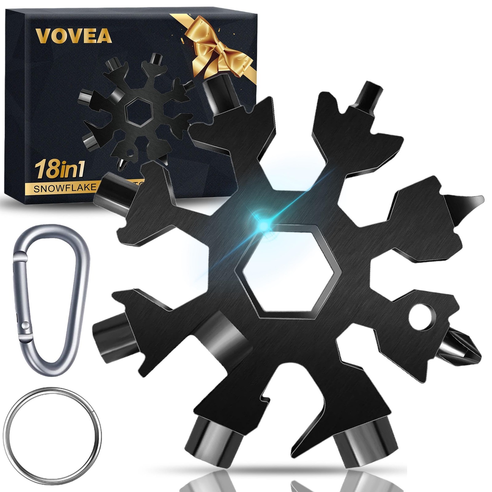 18-in-1 Snowflake Multi Tool, Fathers Day Mens Gifts, Birthday Gifts Black