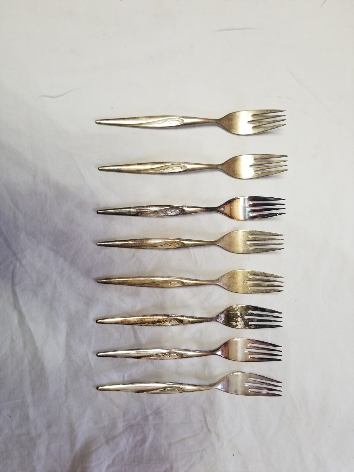 Oneida Community Flight Pattern Set of 8 Dinner Forks VTG 1963 Flatware