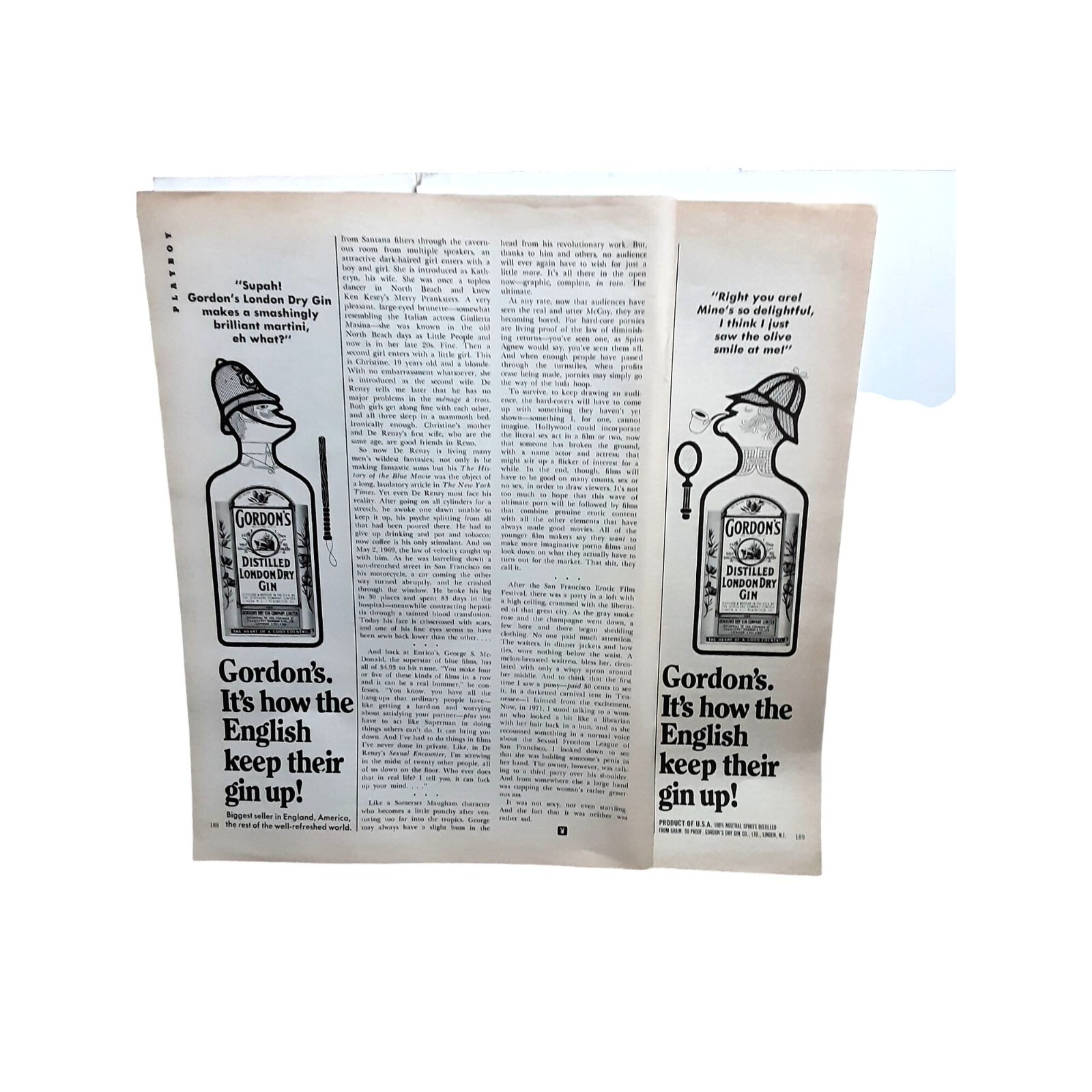 Vintage 1971 Gordon's Dry Gin Original Ad empherma