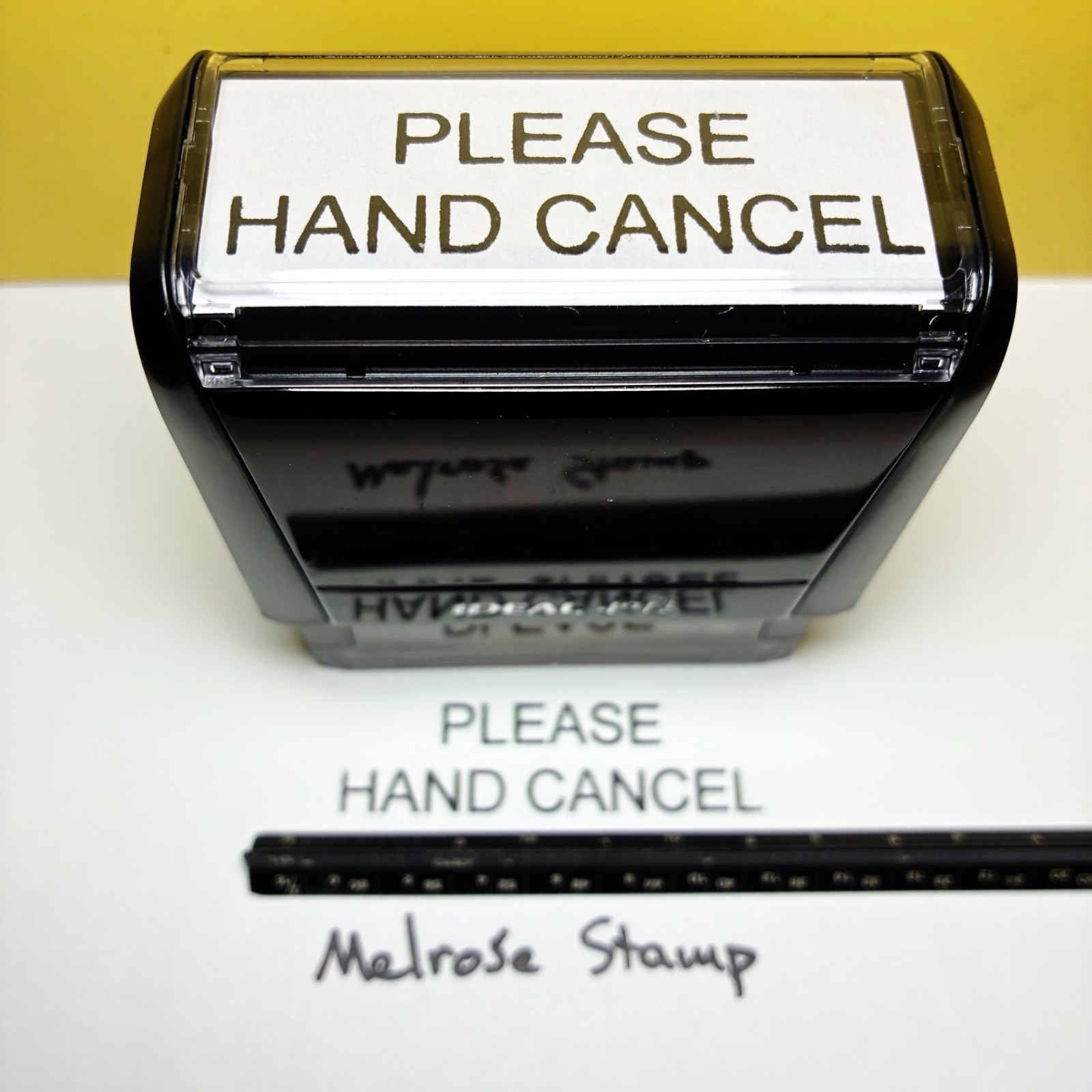 Please Hand Cancel Rubber Stamp Black Ink Self Inking Ideal 4913