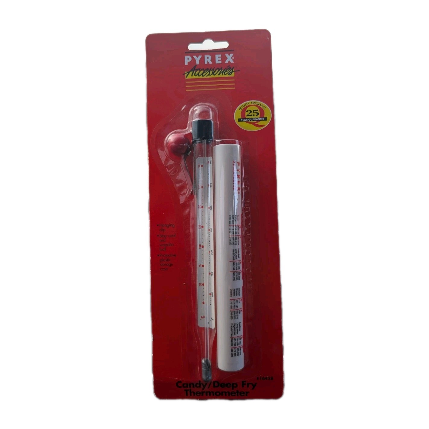 Pyrex Accessories Candy Deep Fry Thermometer with Case & Clip Sealed #16428 NEW
