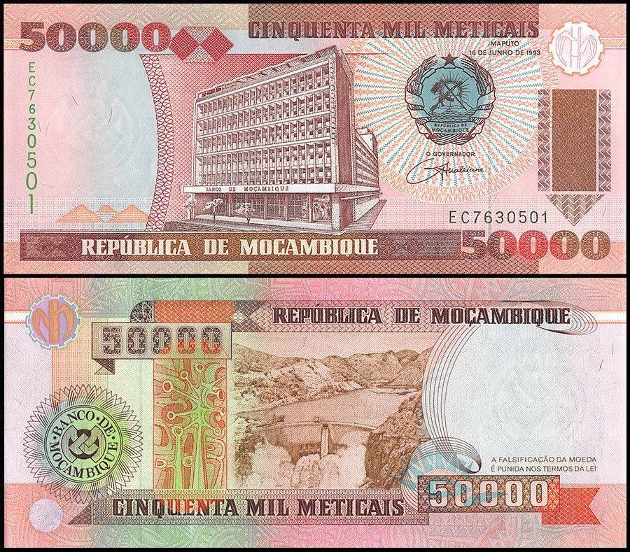 Mozambique 50000 Meticais, 1993, P-138, UNC