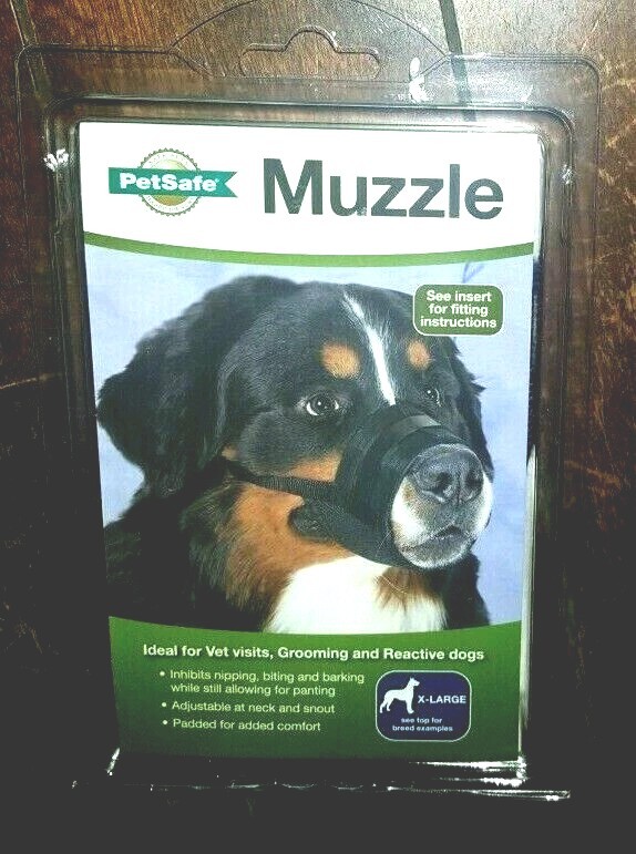 Muzzle -XL Breeds- Black ~ Padded for Comfort & Adjustable! MUZ-X-BLK