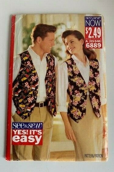 Vintage See & Sew Uni-Sex Vest Sewing Pattern