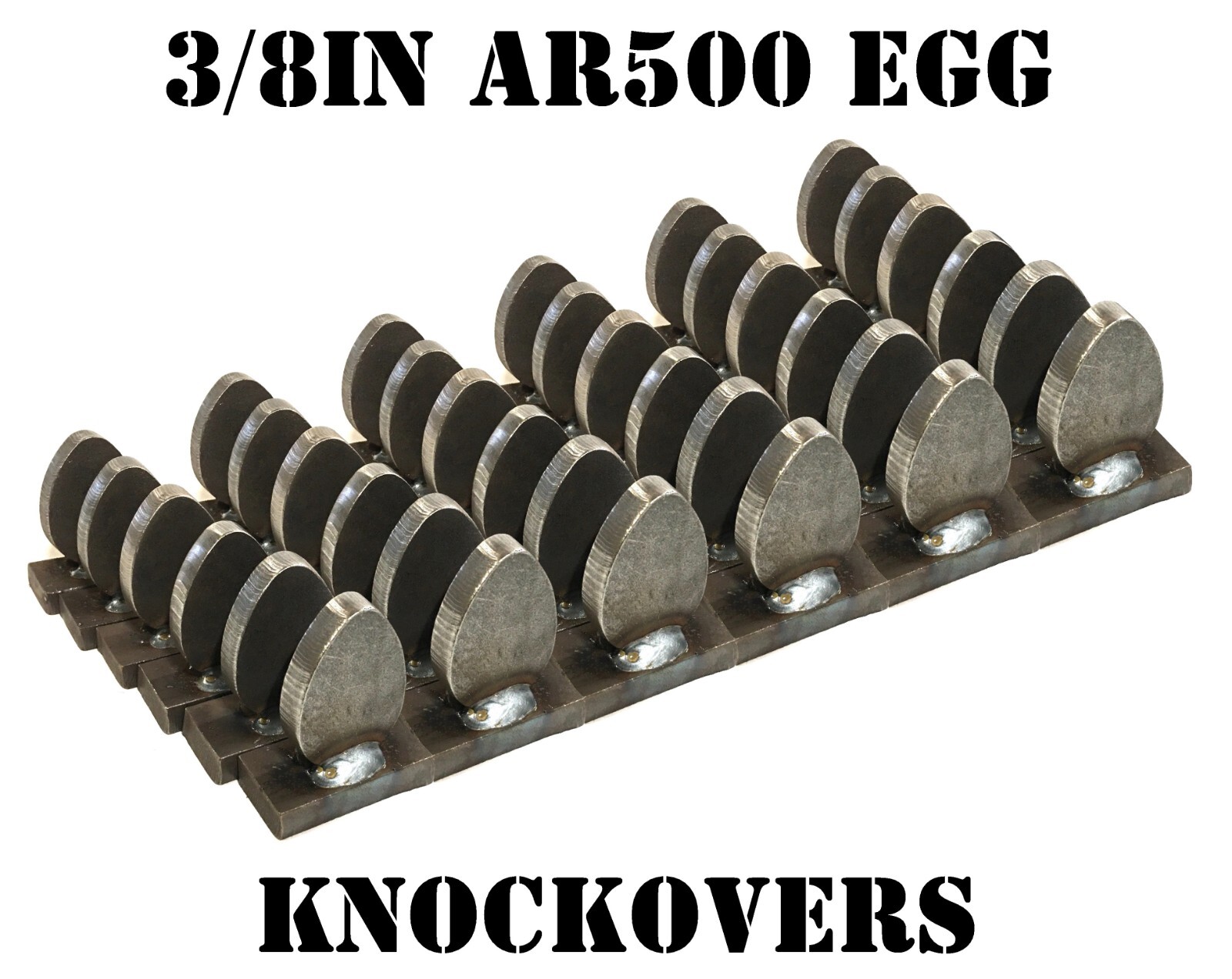 Steel Shooting Targets 3/8" AR500 - 36 New Egg Pistol & Rifle Knockovers Action
