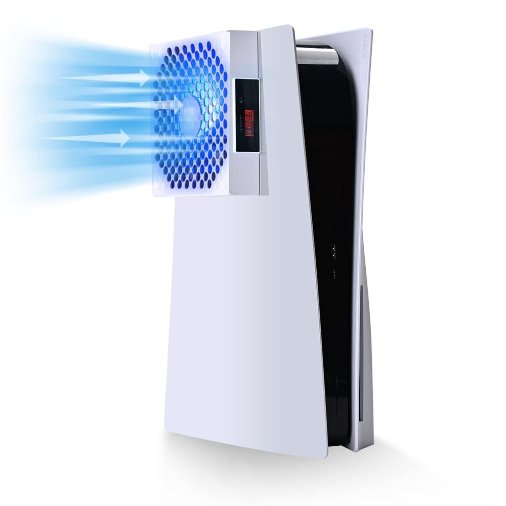 PS5 Cooling Fan System - Automatic Temp Control, Low Noise, 3 Speed RGB LED