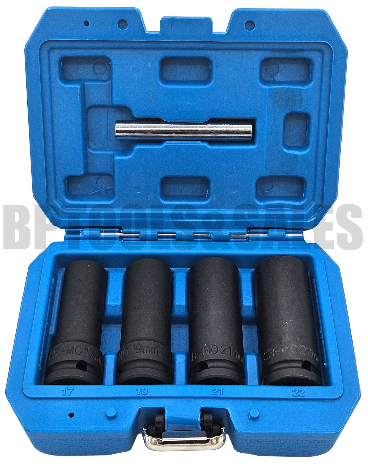 5pcs 1/2" DR.  Deep Twist Socket Set Damaged Worn Lug Nut & Lock Remover 17-22mm
