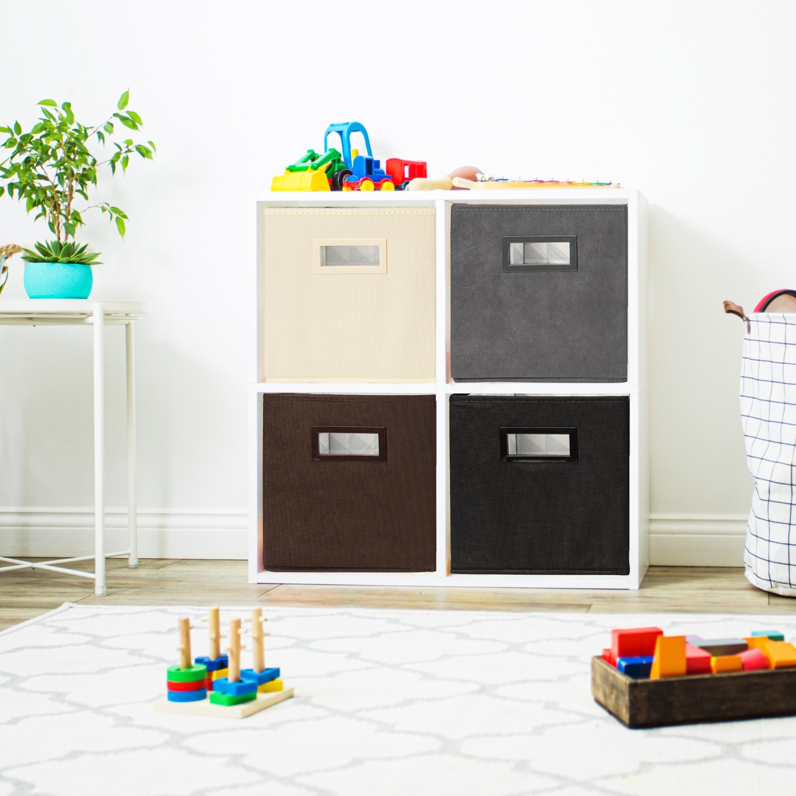 Superio Fabric Organizing Bin, 11" Brown Fabric Cube 2-Pack
