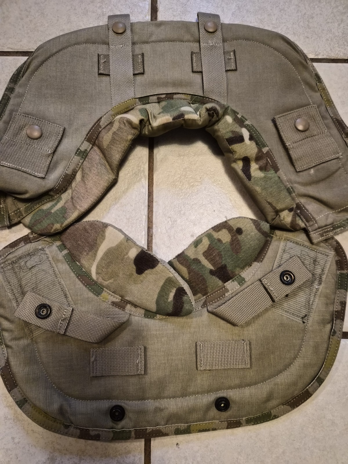 Military Yoke/Collar Front & Back Improved Tactical Vest  OCP Multi Cam Sz S