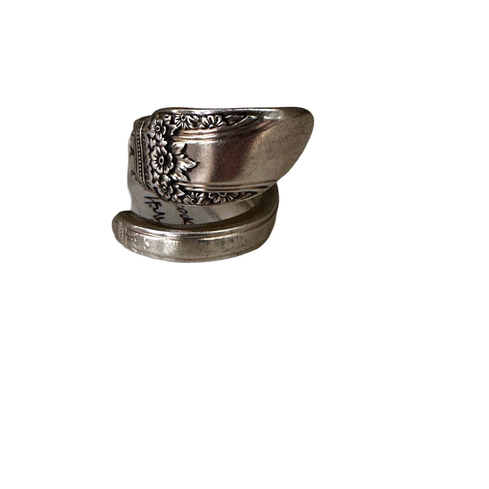 Size 8 Sterling Silver Plated Spoon Rings 1947 First Love Pattern