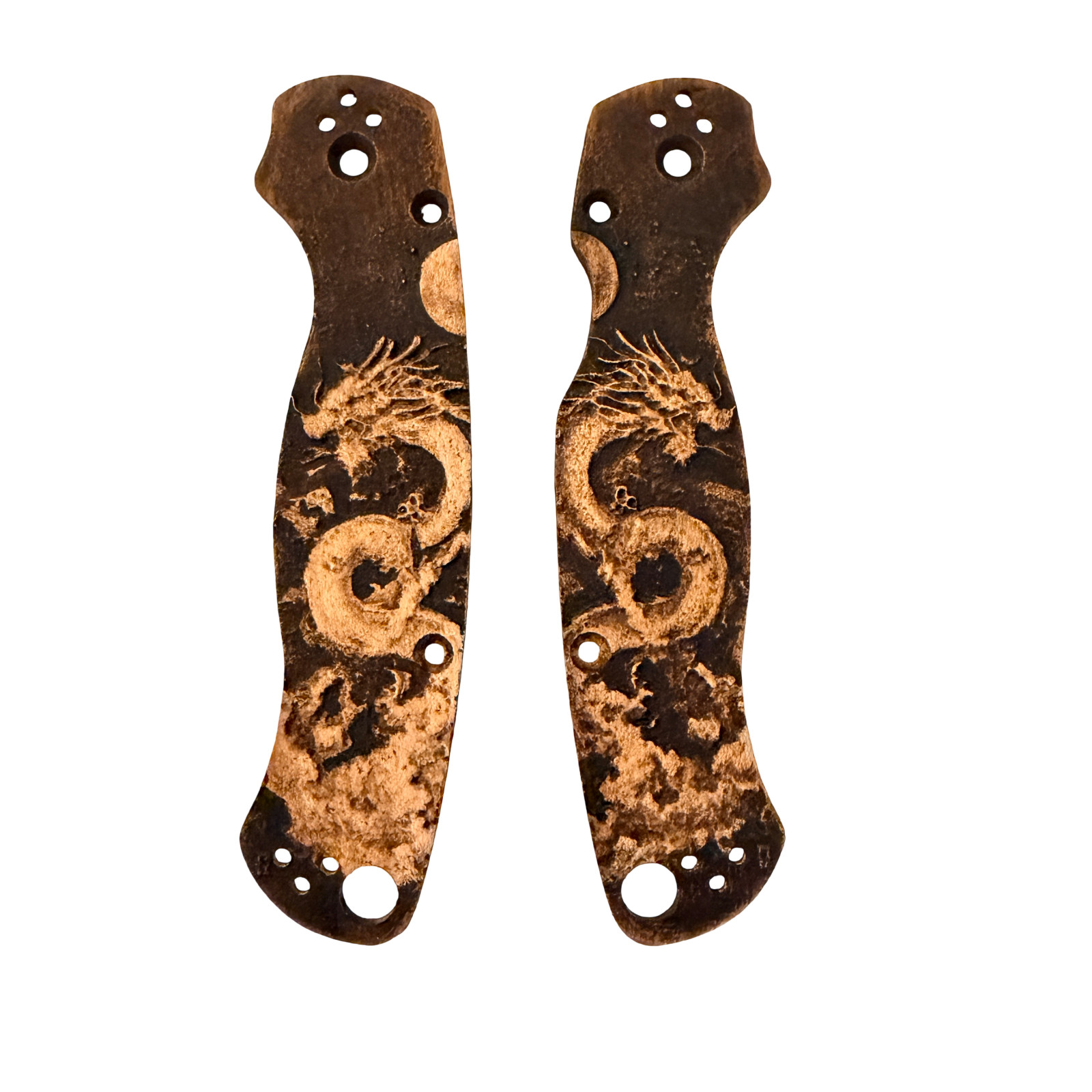 Japanese dragon maple scales for Spyderco Paramilitary 2