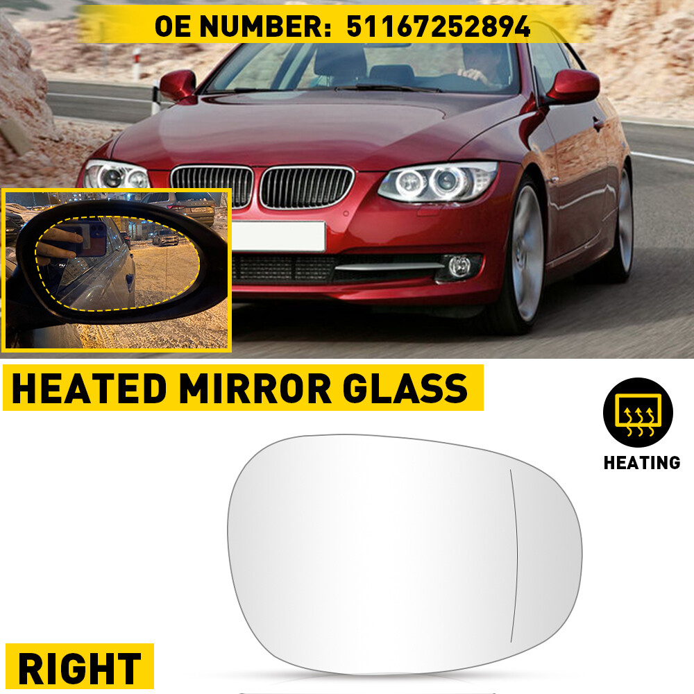 Right Side Mirror Glass Heated For BMW E81 E90 E91 E92 325i 328i 335i 2009-2013