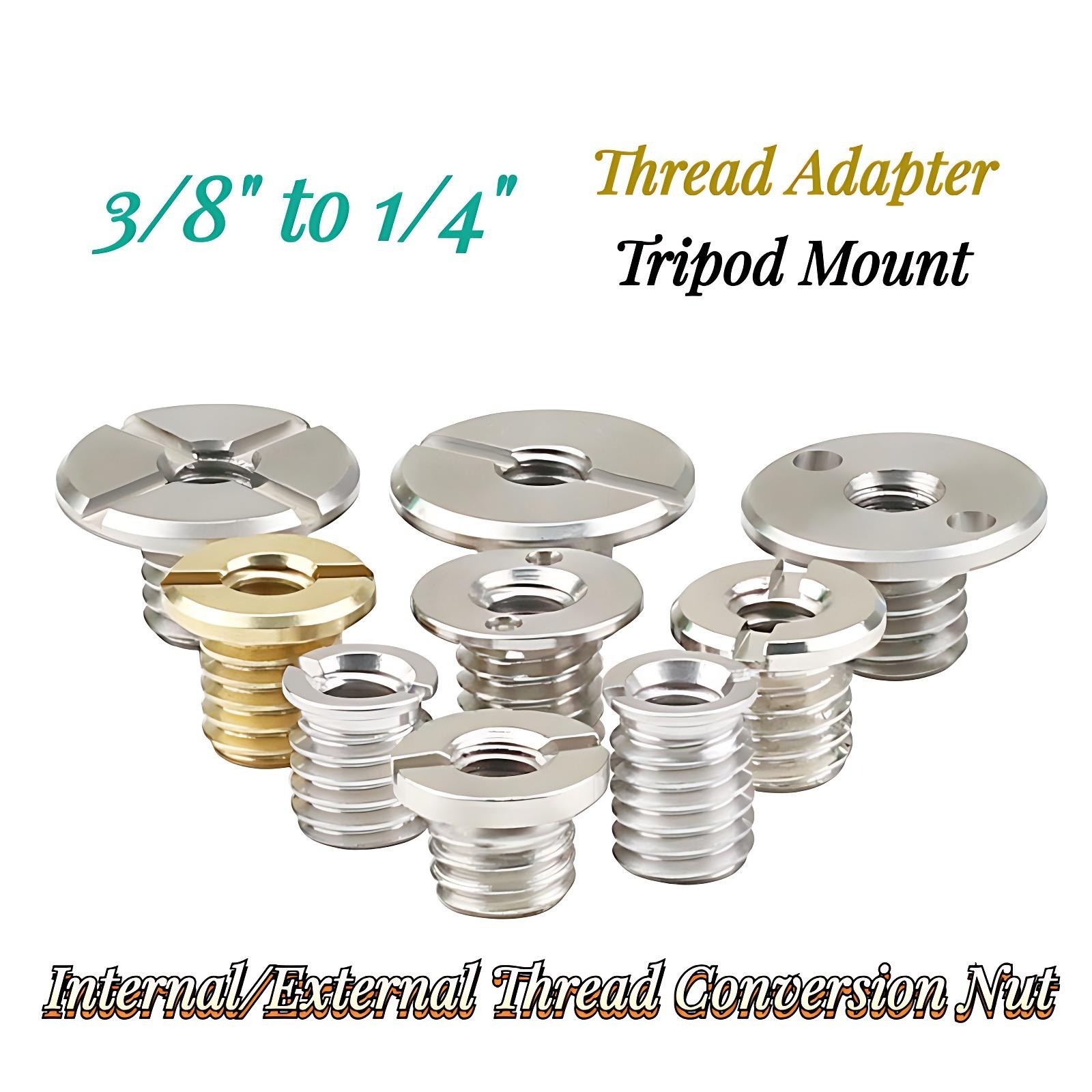 3/8" to 1/4" Inch Convert Screws Thread Adapter Tripod Mounting Monopod Camera
