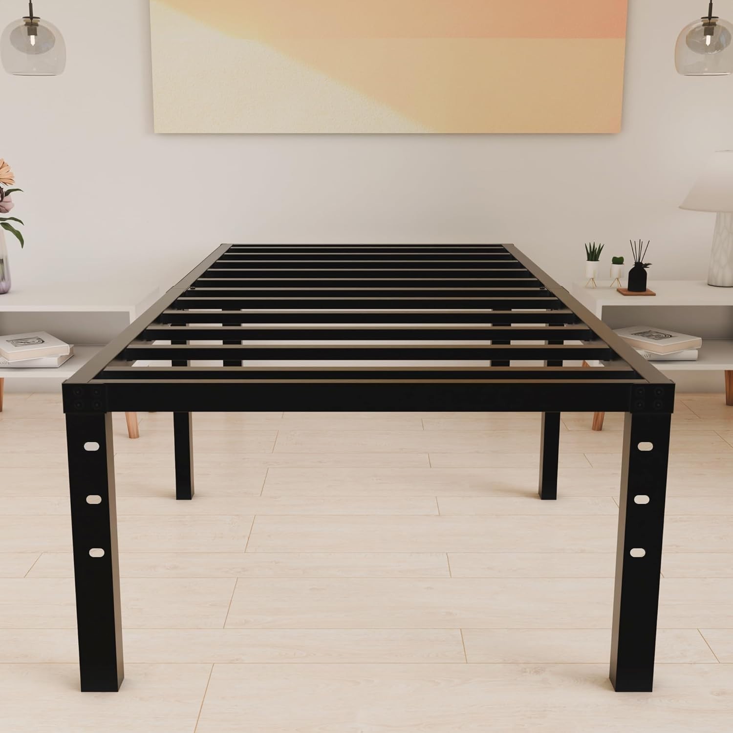 20 Inch Twin Heavy-Duty Metal Bed Frame - Noise-Free, Easy Assembly & Storage