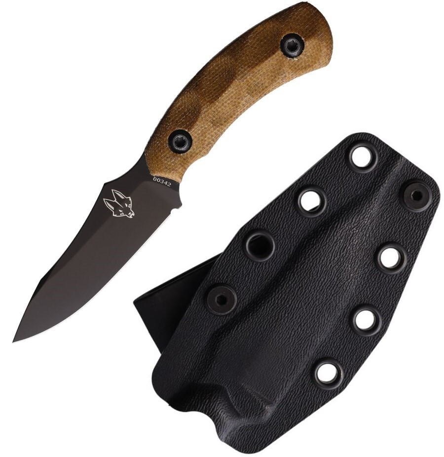 Southern Grind Jackal Pup Fixed Knife 2.88" 8670 Steel Full Blade Micarta Handle