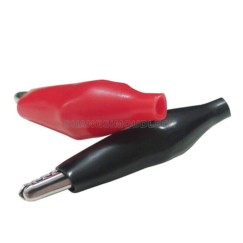 20pcs P2001 Red Black Soft Plastic Coated Testing Probe Aligator Clips Crocodile