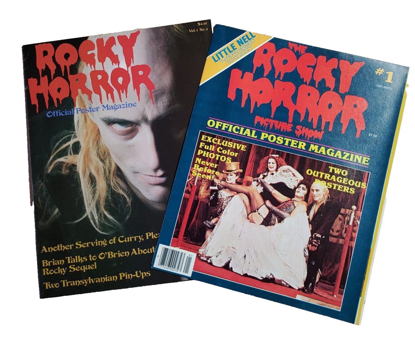 Set of Vintage Rocky Horror Picture Show Official Poster Magazine #1-2- Fold Out