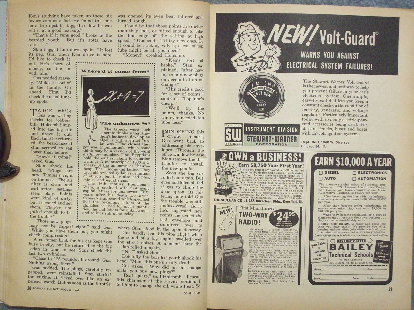 1961 POPULAR SCIENCE AUGUST VOL 179 NO 2 SECRET SERVICE GAS FLAME LIFTS HOT AIR