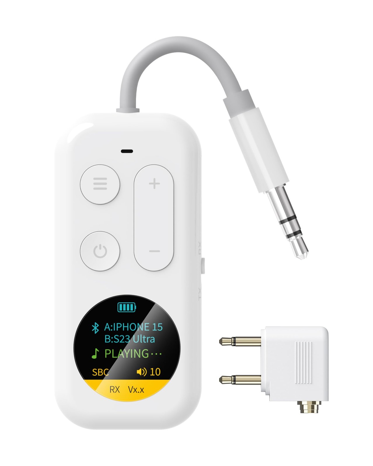 Airplane Bluetooth Adapter with LED Screen, 2-in-1 Bluetooth Transmitter Rece...