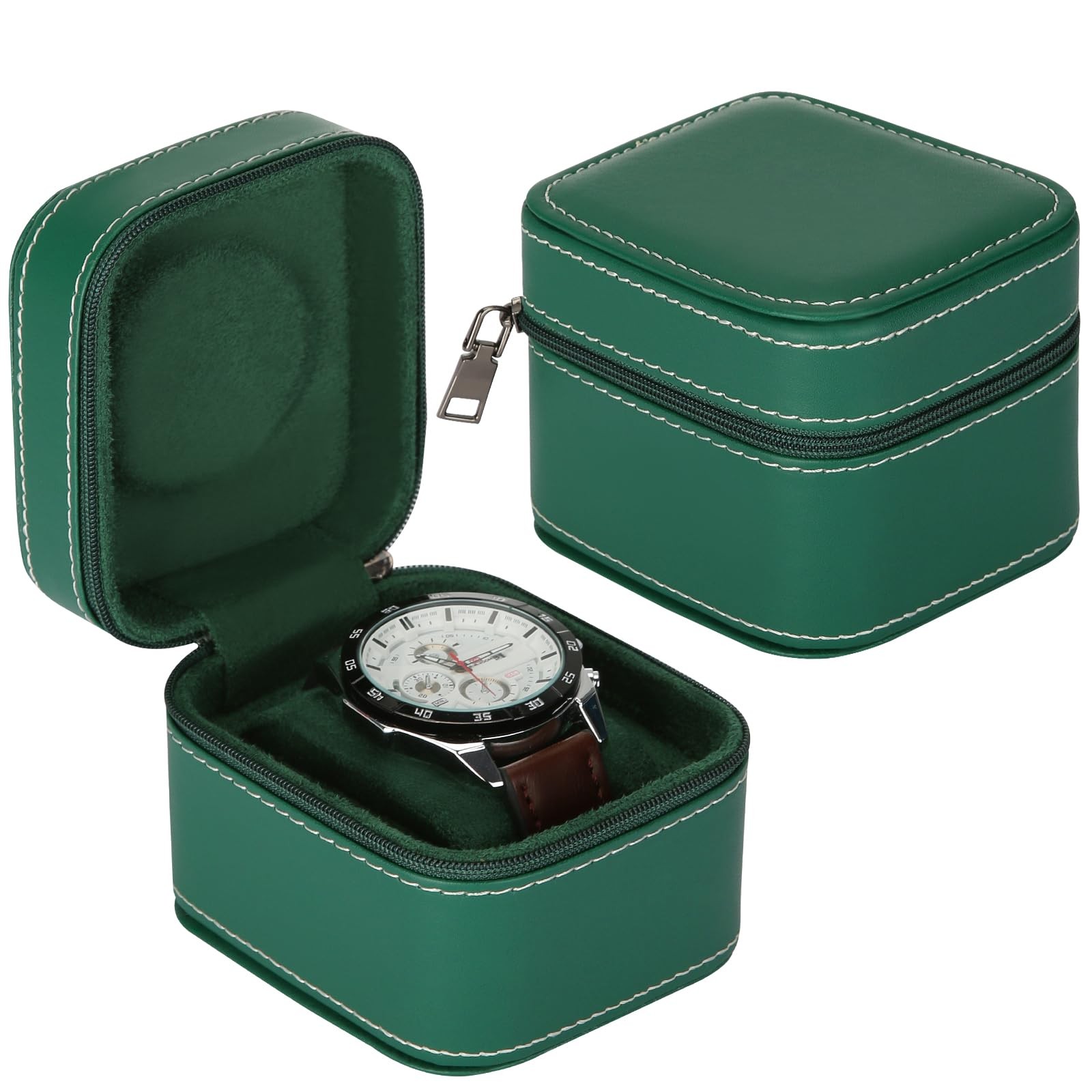 BAOPEND Single Watch Box, Small 10*8*7.8CM / 3.94*3.15*3.07INCH, Green