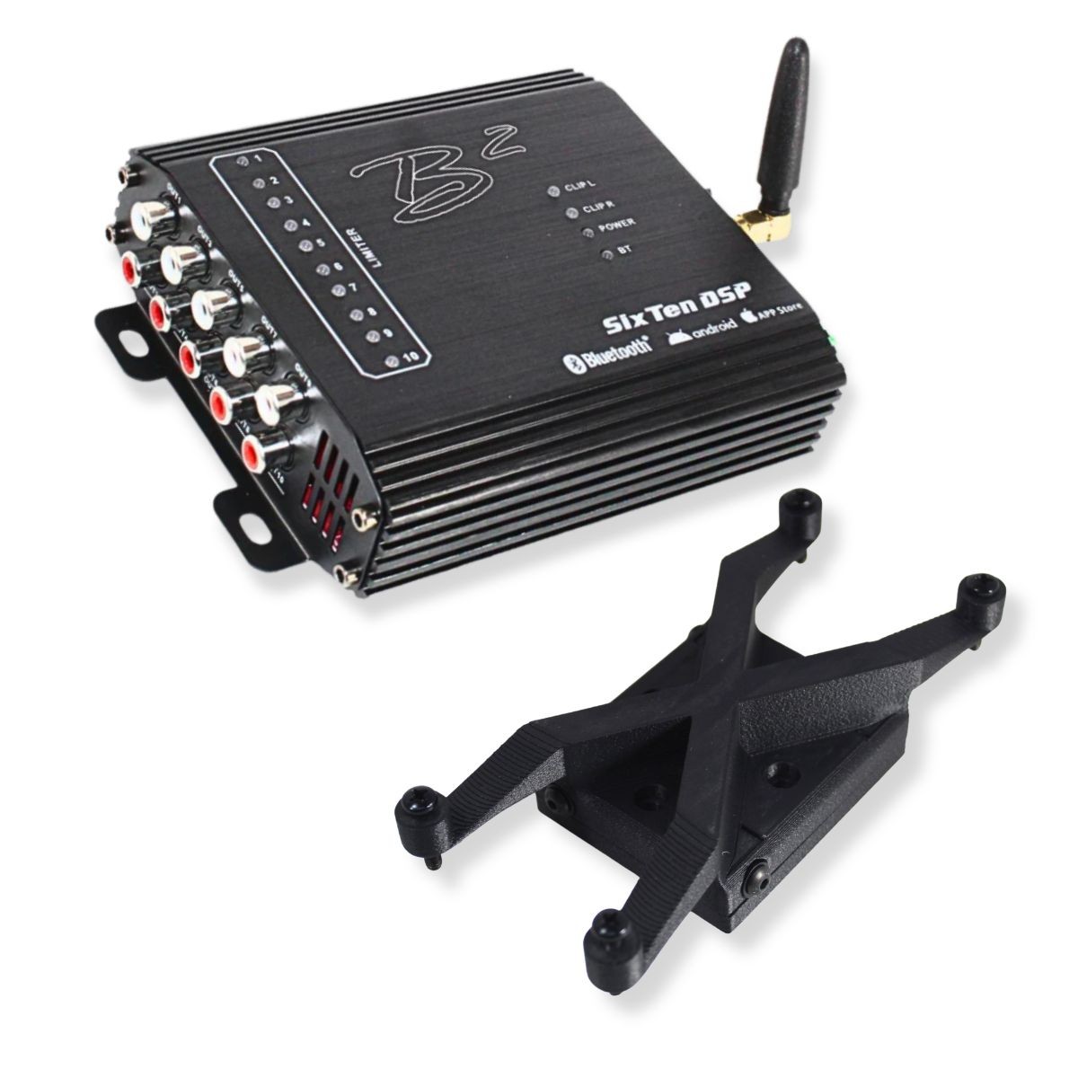 B2 Audio SixTen Black 10Ch Bluetooth DSP 4V 96kHz with Floating Mount Bracket