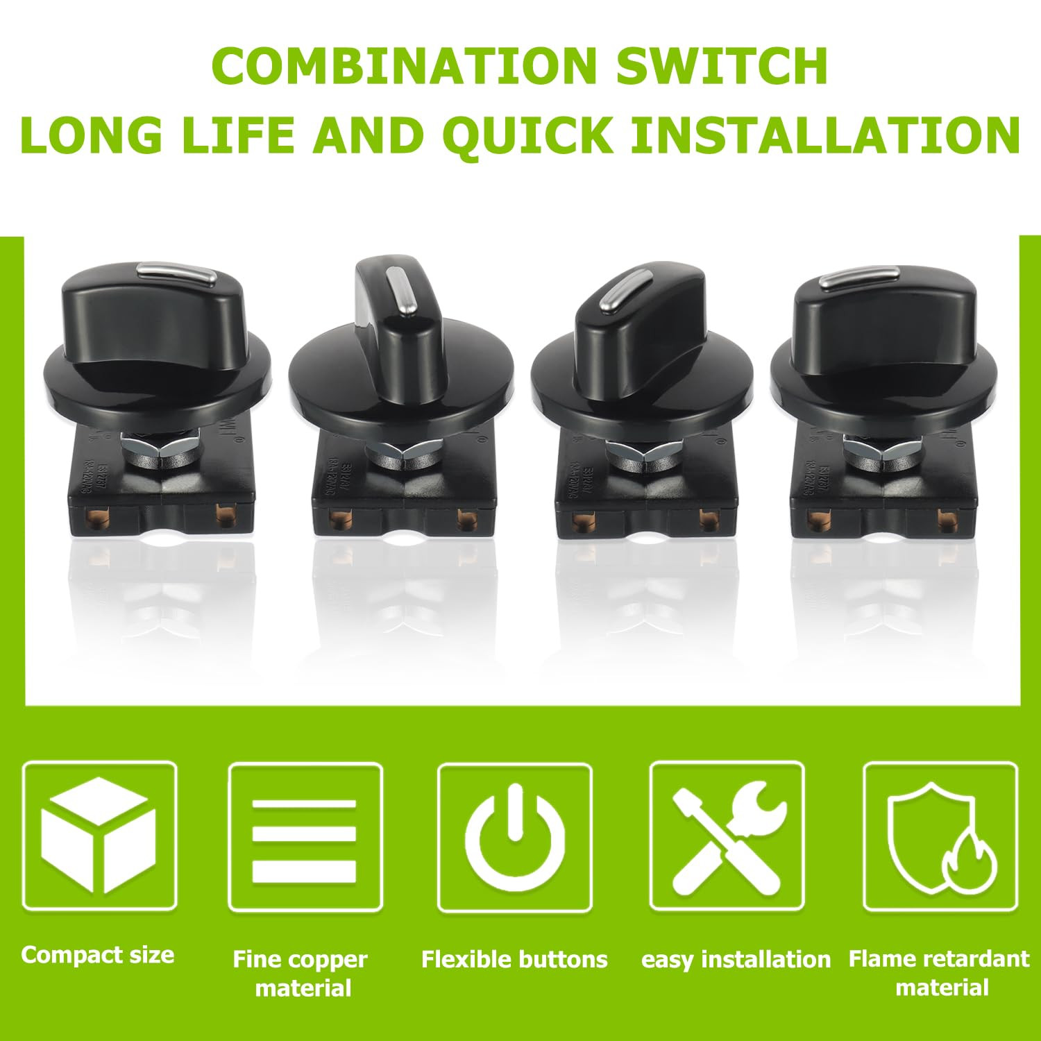 Rotary Switch 4-Position 3-Speed Universal Heater Selector (2-Pack)
