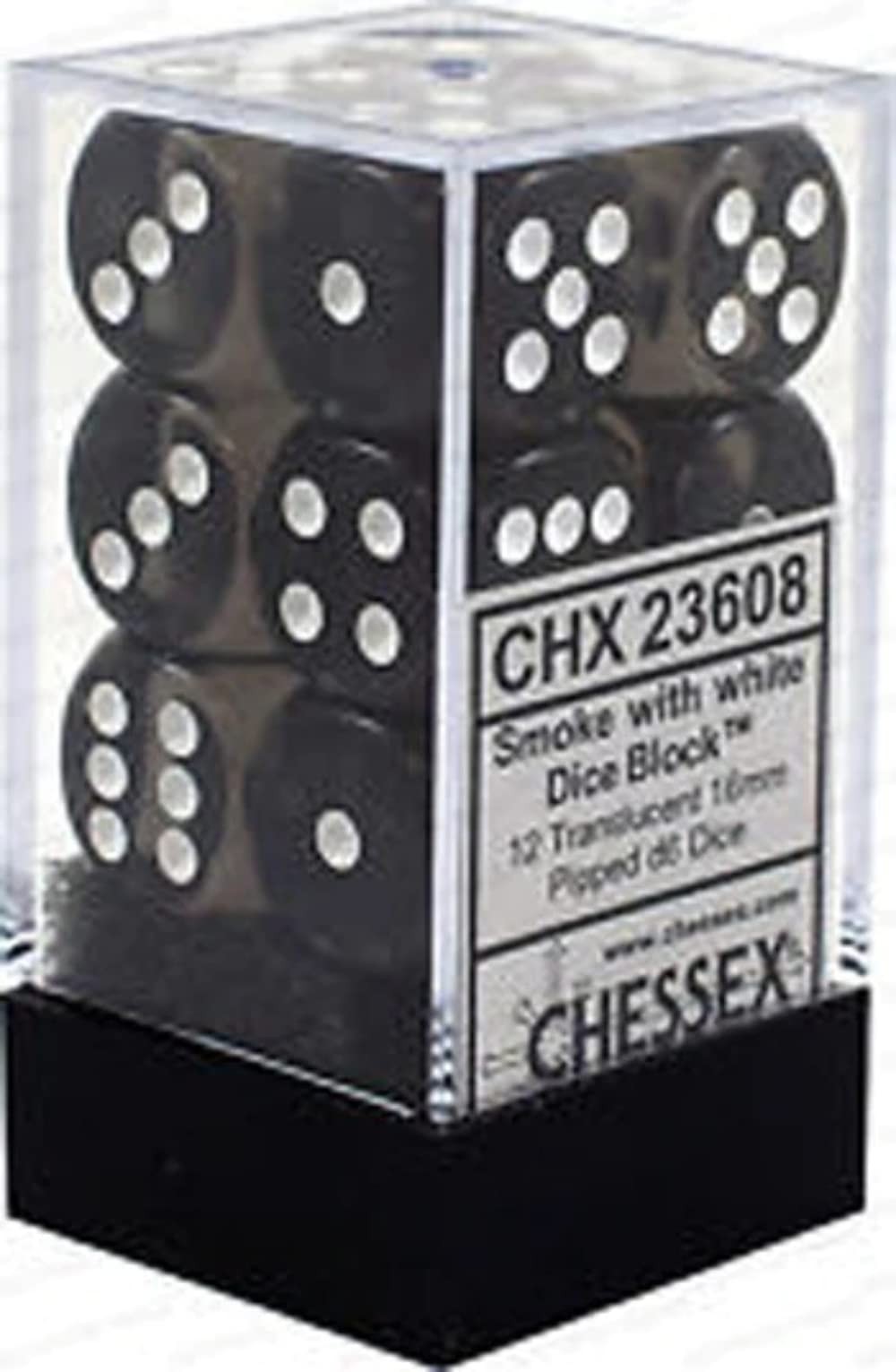 DND Dice Set - Chessex D&D Dice - 16mm Translucent Smoke & White New