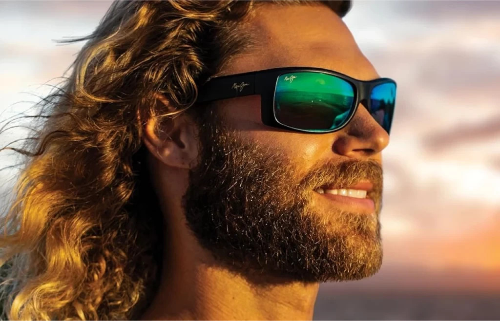 NEW Maui Jim Equator GM848-15 Matte Black Sunglasses Green Mirror Lens