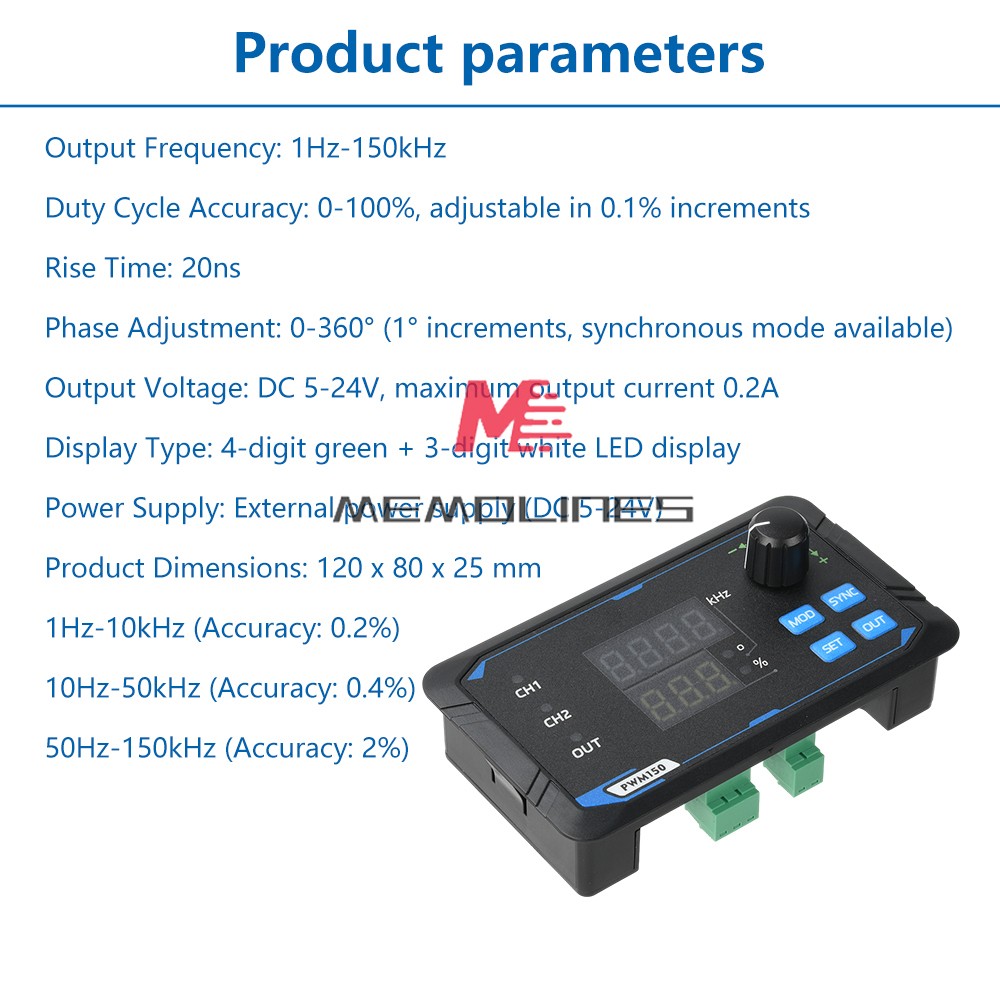 1Hz-150kHz PWM Pulse Frequency Duty Cycle Adjustable Module Signal Generator