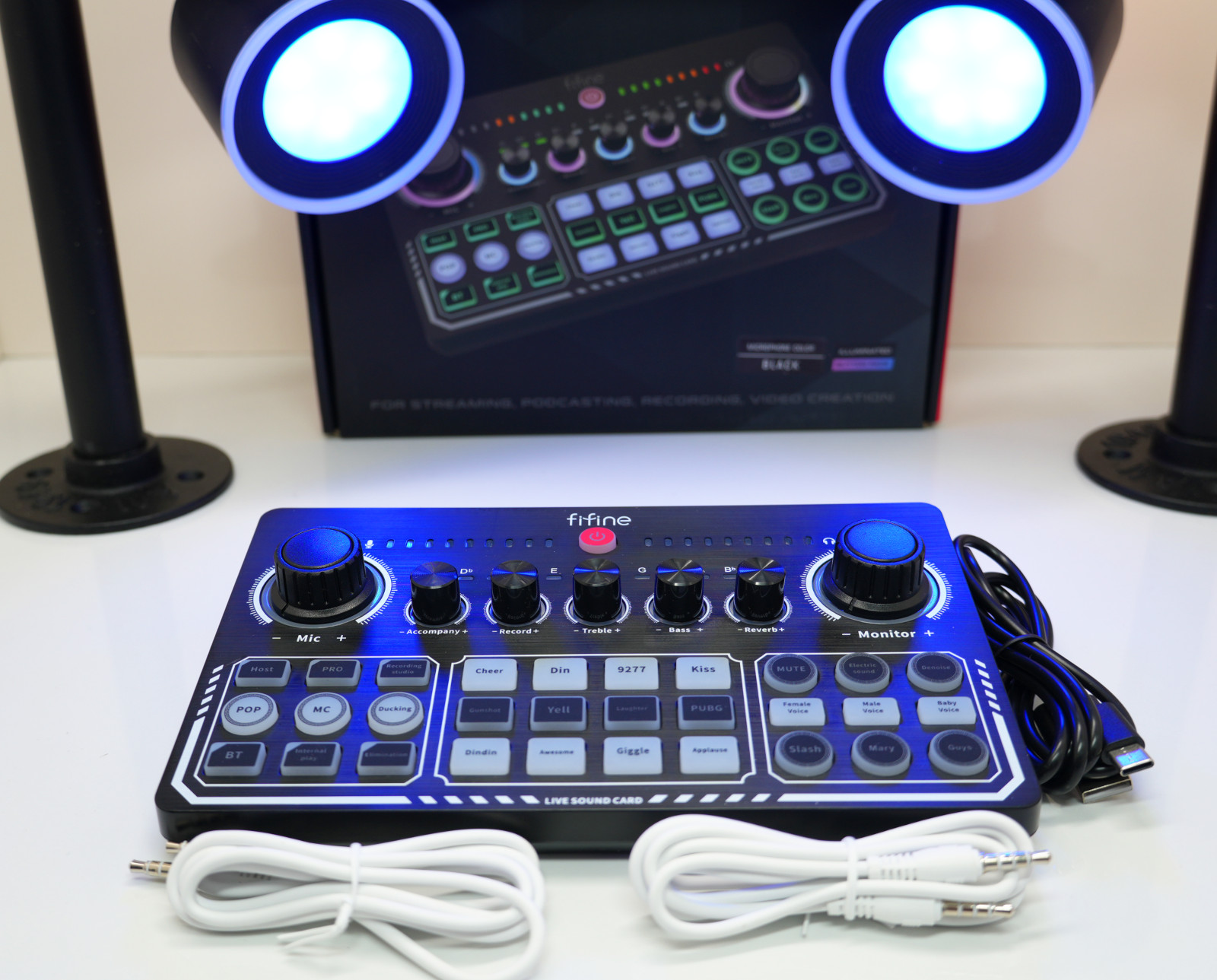FIFINE Gaming Streaming Audio Mixer Amplitank SC6 Bluetooth
