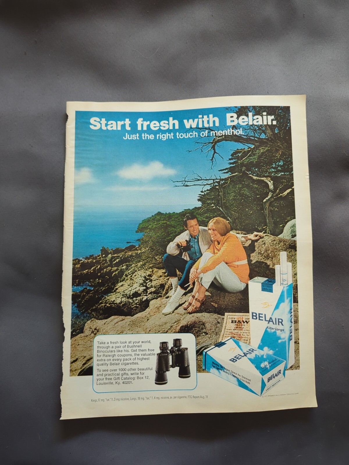 Belair Cigarette Advertisement 1970s