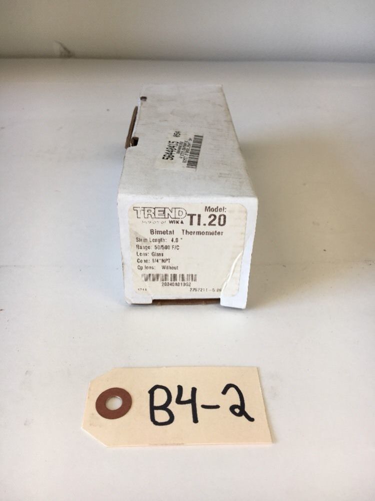 New Trend TI.20 Bimetal Thermometer 50/500 F/C 1/4" NPT 4" Stem Lot Of 2