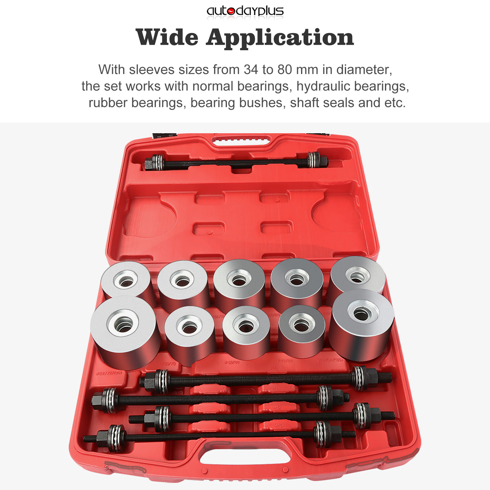 27pc Universal Press and Pull Sleeve Kit Bush Bearing Removal Insertion Tool Kit