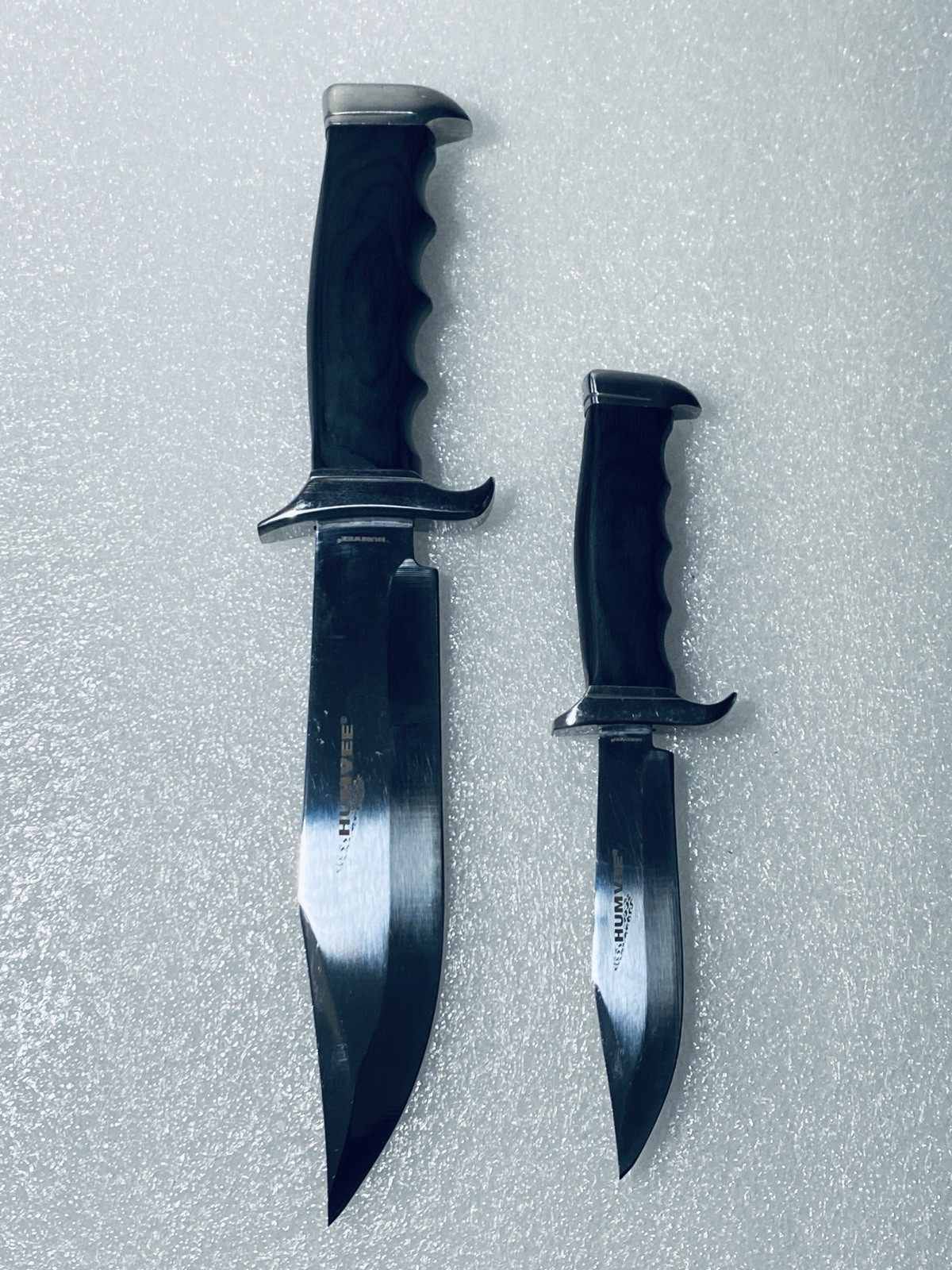 HUMVEE 2Pc. Large/Small Mirror Polished Bowie Knife Combo Set W/ Sheath - (READ)