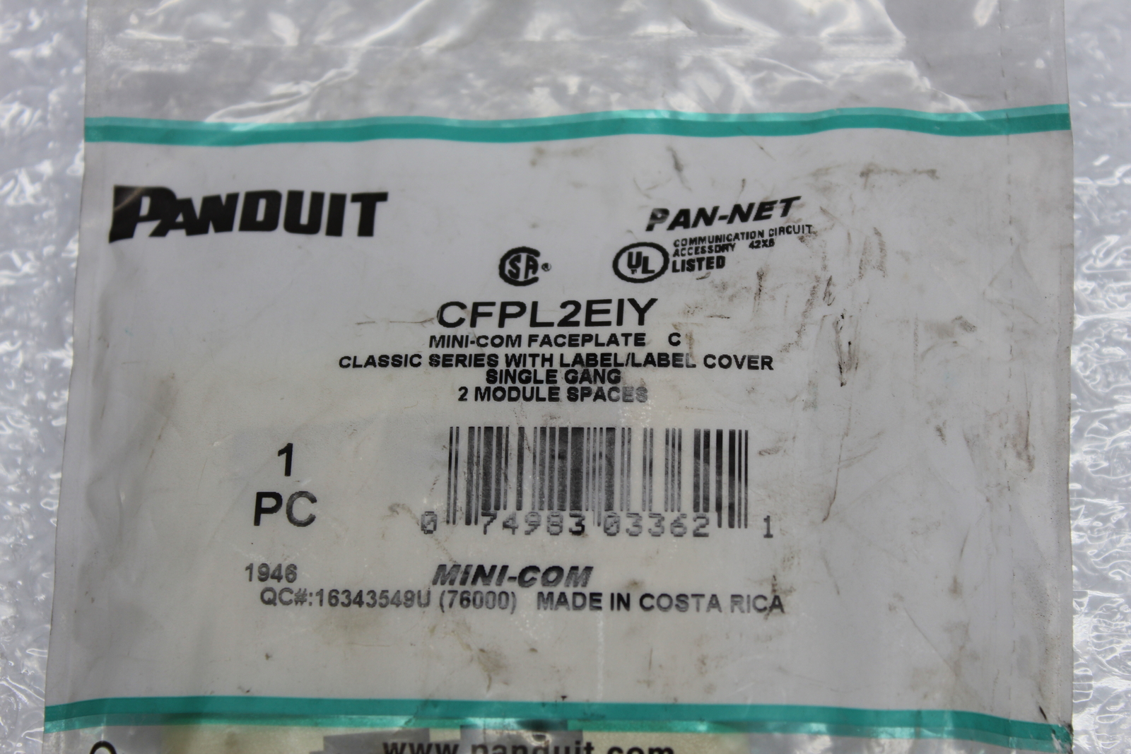 PANDUIT CFPL2EIY FACEPLATE NSMP