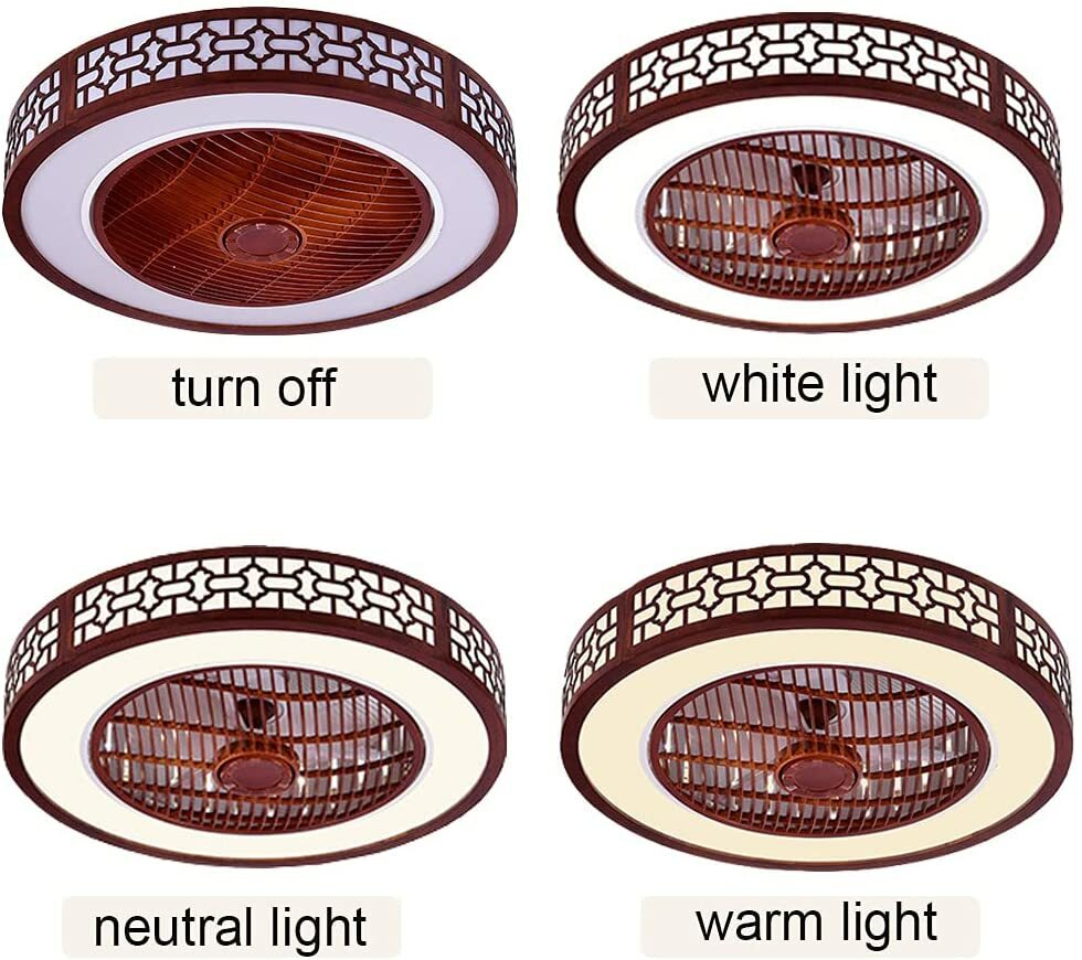 22in Red Ceiling Fan w/Light Remote Control 3-Color Lighting Modes 110V 64W NEW