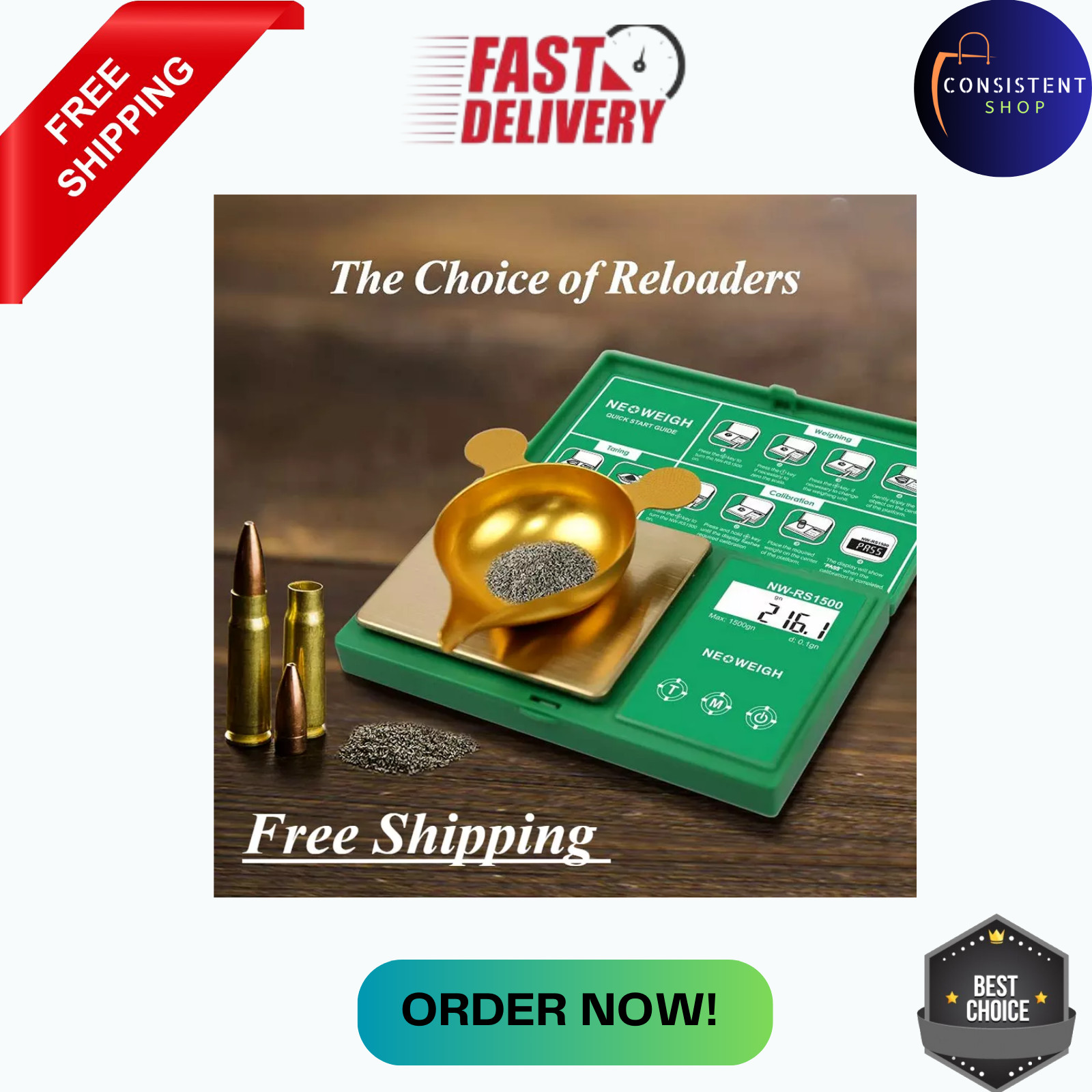 Reloading Scale Powder Scale for Reloading1500 Grains X 0.1Gn Digital Powder NEW