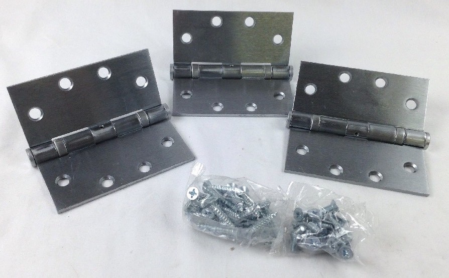 TELL MFG 4.5x4.5 3 PACK HINGE 26D HG100005 SATIN CHROME FREE SHIPPING