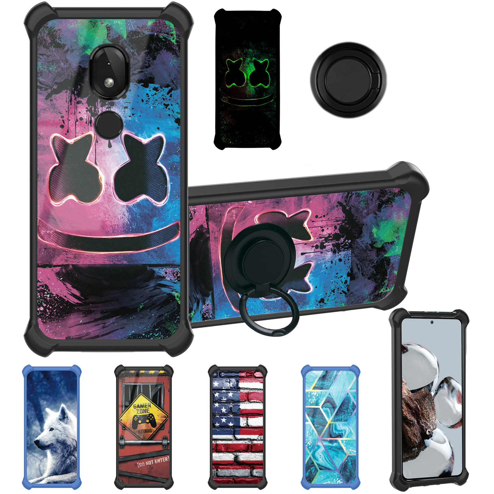 for T-Mobile REVVLRY Phone Case Cover Glass Screen Protector T2