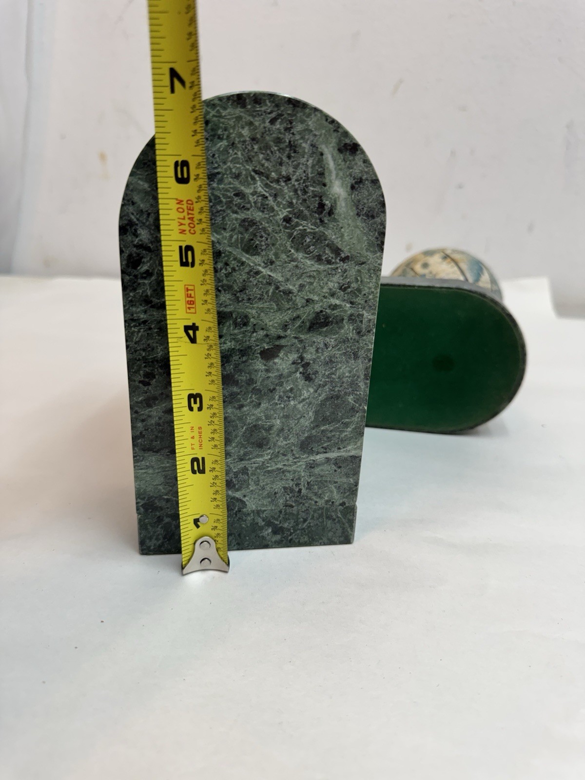 Old Globe Green Marble Book Ends
